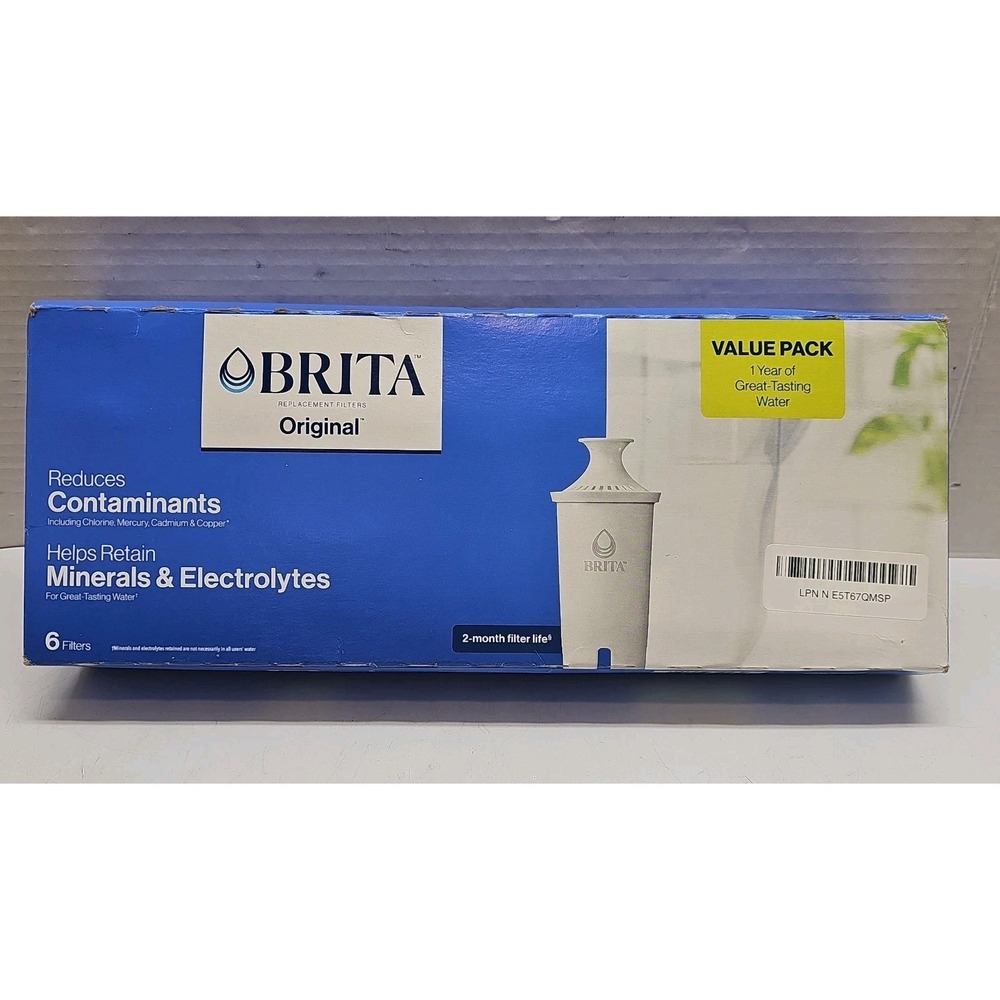 Brita 6 Pack Standard Original Pitcher Replacement Water Filters Model #OB03